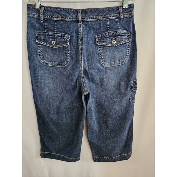 Chico's Platinum Capri Womens Blue Denim Capris Size 2 - Picture 3 of 8